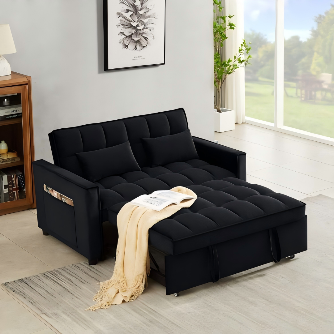 Sofa na razvlačenje s ležajem i prostorom za odlaganje